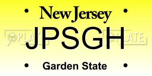 JPSGH New Jersey License Plate