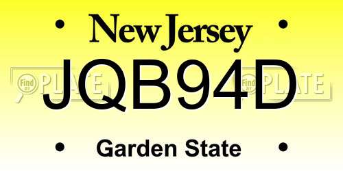 JQB94D New Jersey License Plate
