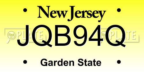 JQB94Q New Jersey License Plate
