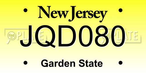 JQD080 New Jersey License Plate
