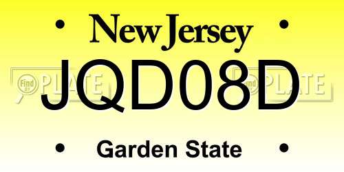 JQD08D New Jersey License Plate