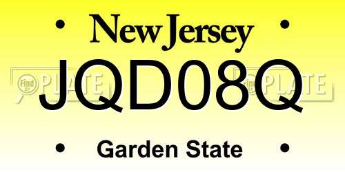 JQD08Q New Jersey License Plate