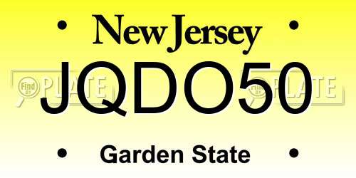 JQDO50 New Jersey License Plate