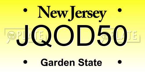 JQOD50 New Jersey License Plate