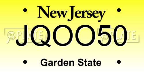 JQOO50 New Jersey License Plate