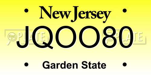 JQOO80 New Jersey License Plate