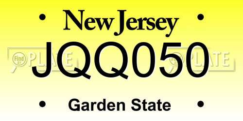 JQQ050 New Jersey License Plate