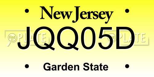 JQQ05D New Jersey License Plate