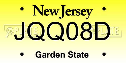 JQQ08D New Jersey License Plate