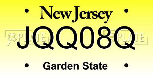 JQQ08Q New Jersey License Plate