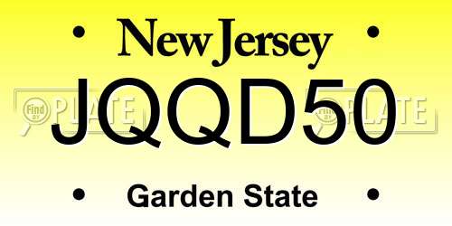 JQQD50 New Jersey License Plate