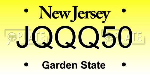 JQQQ50 New Jersey License Plate