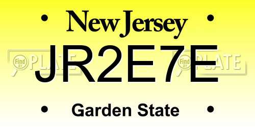 JR2E7E New Jersey License Plate