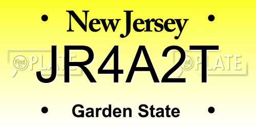 JR4A2T New Jersey License Plate