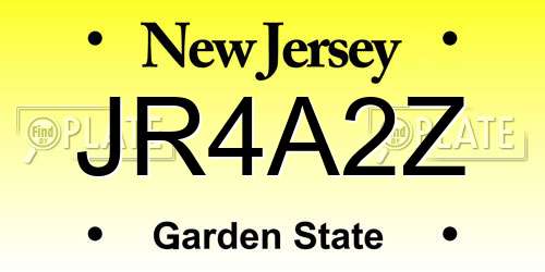 JR4A2Z New Jersey License Plate