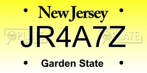 JR4A7Z New Jersey License Plate