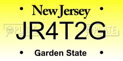 JR4T2G New Jersey License Plate