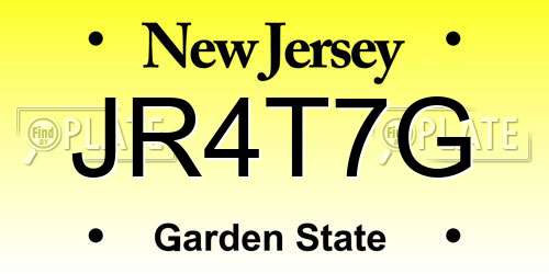 JR4T7G New Jersey License Plate