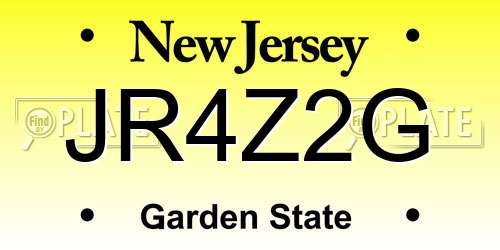 JR4Z2G New Jersey License Plate