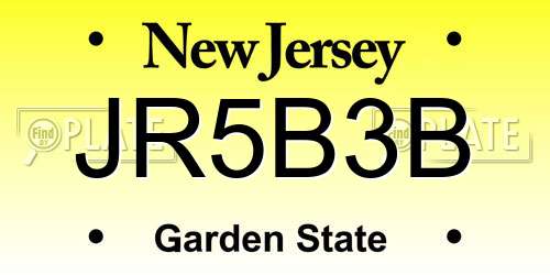 JR5B3B New Jersey License Plate