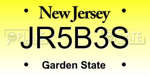JR5B3S New Jersey License Plate