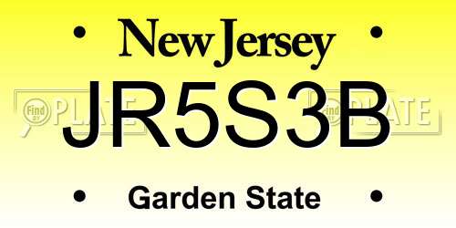 JR5S3B New Jersey License Plate