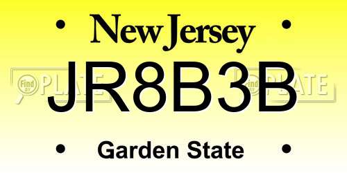 JR8B3B New Jersey License Plate