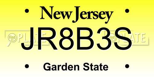 JR8B3S New Jersey License Plate