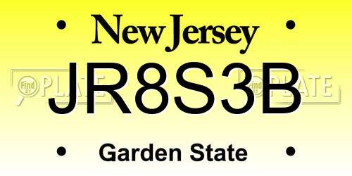 JR8S3B New Jersey License Plate