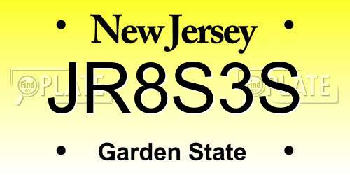 JR8S3S New Jersey License Plate