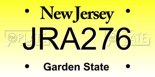 JRA276 New Jersey License Plate