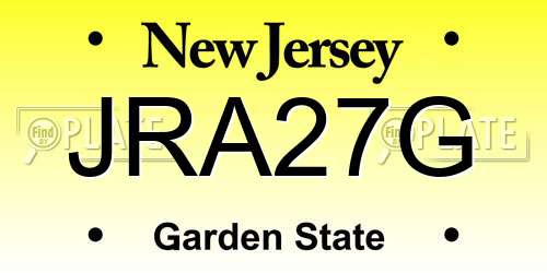 JRA27G New Jersey License Plate