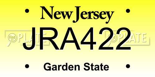JRA422 New Jersey License Plate