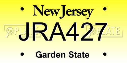 JRA427 New Jersey License Plate