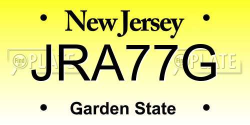 JRA77G New Jersey License Plate