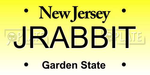 JRABBIT New Jersey License Plate