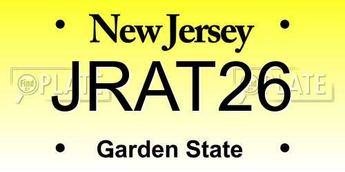 JRAT26 New Jersey License Plate