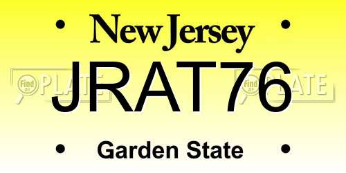 JRAT76 New Jersey License Plate