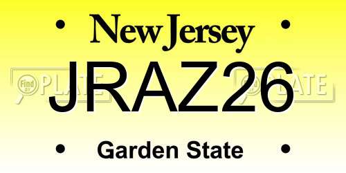 JRAZ26 New Jersey License Plate