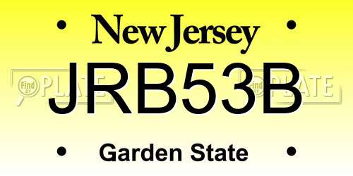 JRB53B New Jersey License Plate
