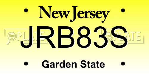 JRB83S New Jersey License Plate