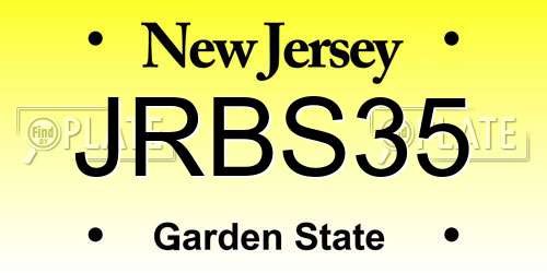 JRBS35 New Jersey License Plate