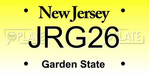 JRG26 New Jersey License Plate