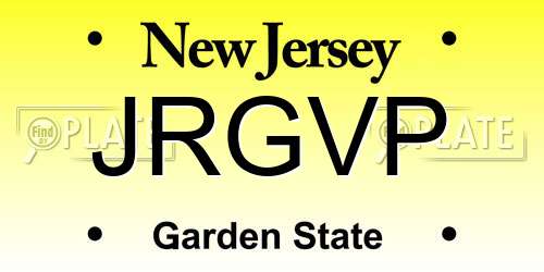 JRGVP New Jersey License Plate