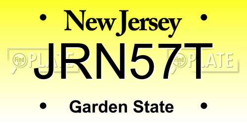 JRN57T New Jersey License Plate