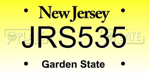JRS535 New Jersey License Plate