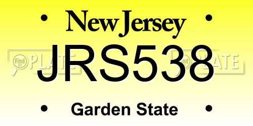 JRS538 New Jersey License Plate