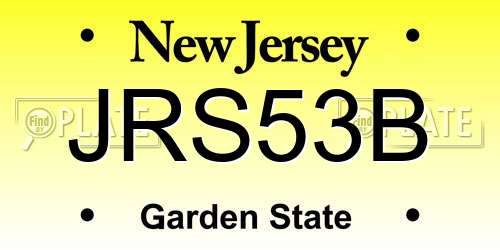 JRS53B New Jersey License Plate
