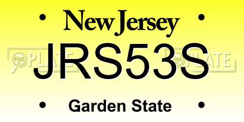 JRS53S New Jersey License Plate