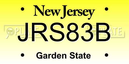 JRS83B New Jersey License Plate